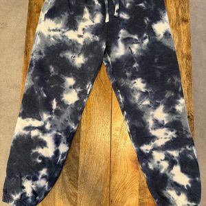 Richer Poorer Blue storm Tie-dye Recycled Fleece Tapered Sweatpants